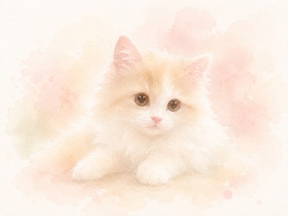 猫の水彩調イラスト