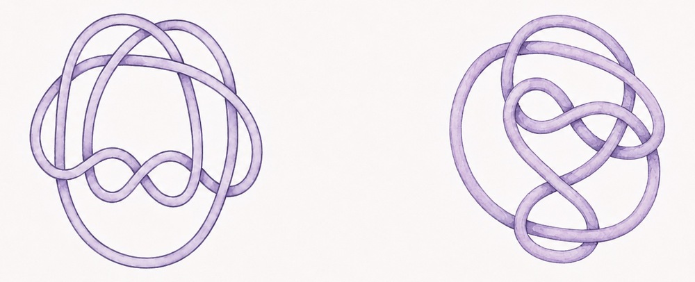 The Perko pair, based on the diagrams 10_161 and 10_162 in Rolfsen's knot table