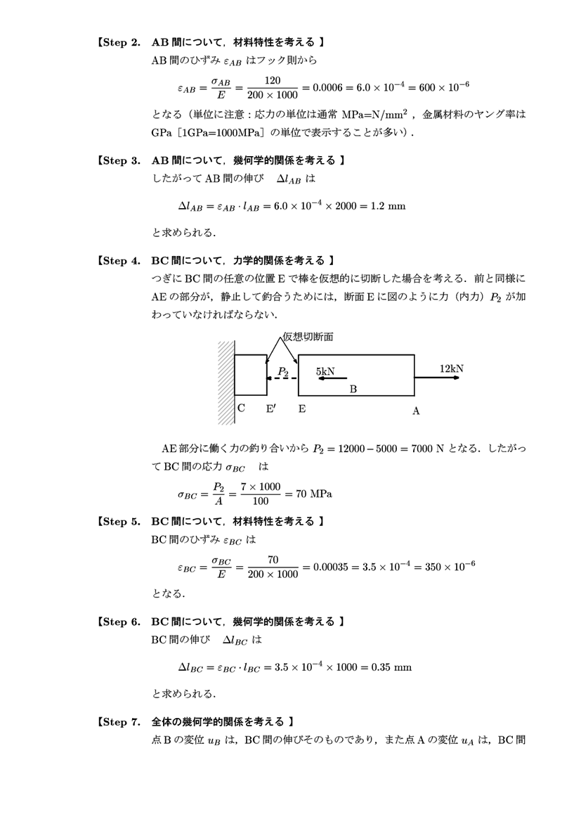 材料力学：演習問題