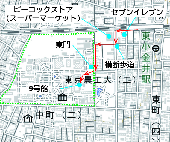 9号館までの地図